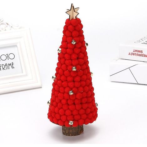 Sapins de Noël miniatures de 26 cm - Boules colorées - Décoration de sapin de Noël en feutrine pour enfants (B) (1/4)