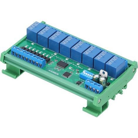 Relaismodul mit 8 Eingängen und 8 Ausgängen, DIN35-Schienengehäuse, RS485 12V SPS-Erweiterungskarte mit Gehäuse (1/5)