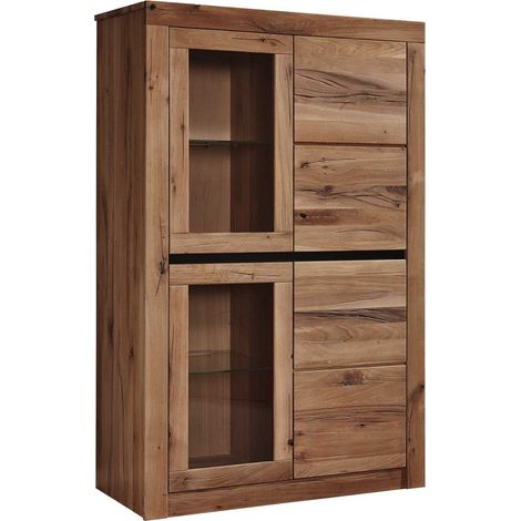 Vitrine Wild-/Zerreiche 95x42x150 Tabacco brown geölt MONTREUX 302