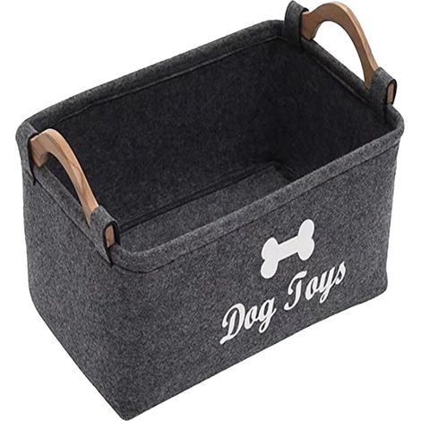 Storage Basket for Dog Toys, Felt Storage Box, Foldable Toy Box for Dogs with Handle, for Storing Pet Supplies and Pet Toys (1/5)