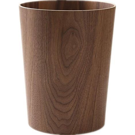 – Poubelle en bois naturel pour salle de bain – Corbeille ronde japonaise légère et robuste – Dimensions 25x17x30cm – Design rustique (1/5)