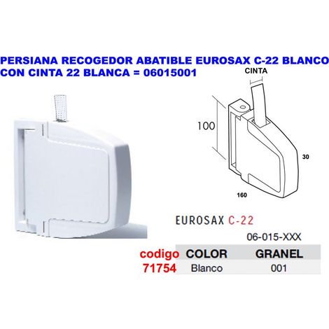 Store pliant blanc avec ruban adhésif de 22 mm