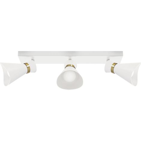 Plafoniera/applique rettangolare bianca oro 3xE14 Loreta Struhm (1/2)