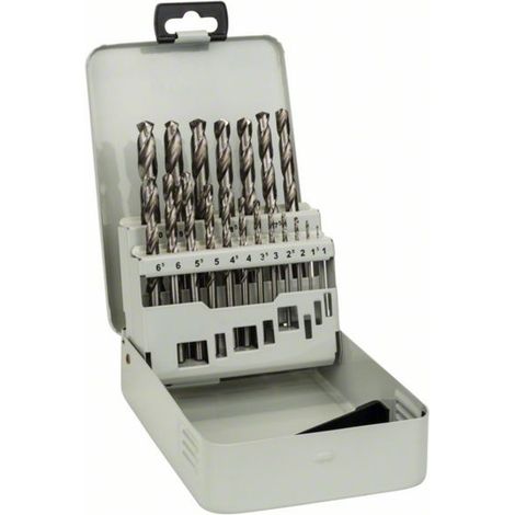 BOSCH 2607018726 COFFRET DE FORETS MÉTAL 19 PIÈCES HSS-G 1, 1,5, 2, 2,5, 3, 3,5, 4, 4,5, 5, 5,5, 6, 6,5, 7, 7,5, 8, 8,5, 9, 9,5, (1/4)