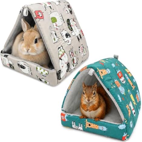 Maison pour Cochon d'Inde, 2 Pieces Petits Animaux Couchages Hiver Cabane (1/5)