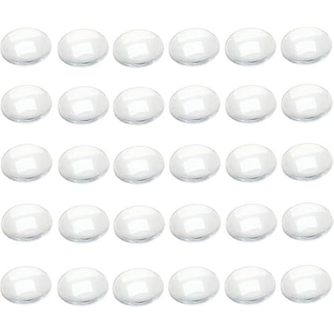 30Pcs Cabochon Verre Transparent Demi-Rond pour la Fabrication de Bijoux, 20mm