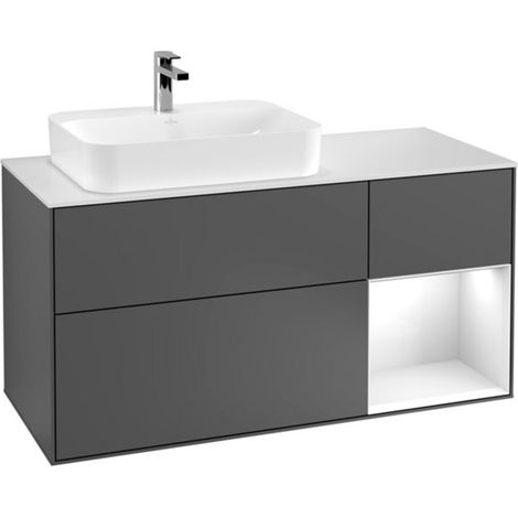 V&B Waschtischunterschrank Finion 120cm, Pl w m, Rg r g w Lac, Anthrac. m (1/2)
