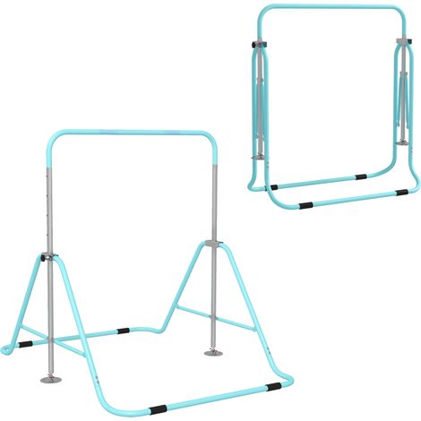 Barre de traction pour enfants pliante, hauteur ajustable de 88 à 128 cm, verte (1/5)