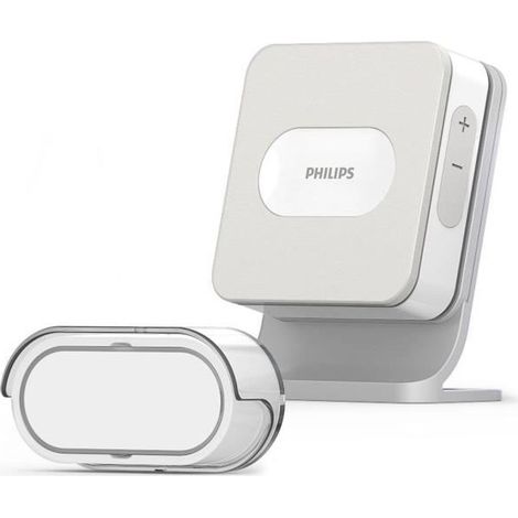 Philips – Carillon sans fil 300m IP65 avec flash LED – 4 sonneries personnalisables – Alimentation 3 piles AA – 531012