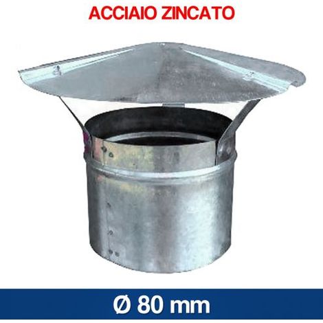 Fumaiolo Fisso In Lamiera Zincata Mod. Cappello Cinese   8 Cm. (1/7)