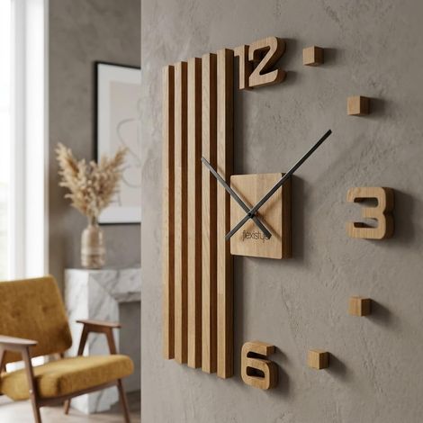 Horloge Murale Design Moderne geante XXL silencieuse Décoration Murale pour Bureau Salon Chambre à Coucher Article de décoration (1/5)