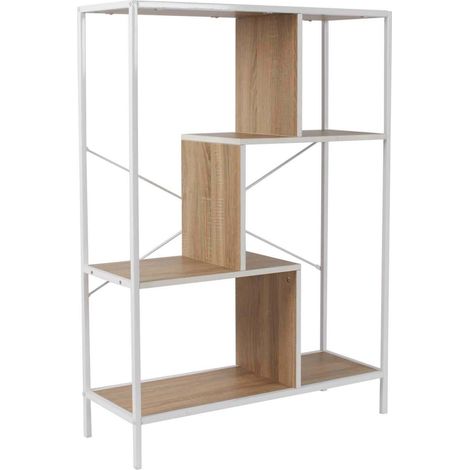 Etagere - HOME DECO FACTORY - Edison - Industrielle - Vintage - Marron et Blanc (1/5)