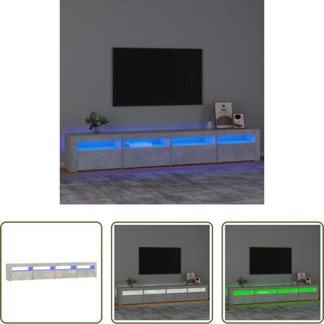 LED-Leuchten - TV-Schrank mit LED-Leuchten Betongrau 240x35x40 cm (1/5)