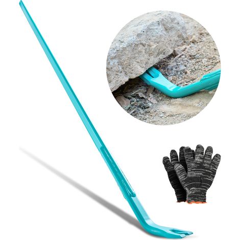 Pied de Biche 907,18 kg Barre de Levier 142 cm Barre pour Démolition, Béton, Levage, Construction, Industrie, Arrache Clous, avec Poignée Ergonomique en Acier au Carbone, Grande Force de Levier (1/5)