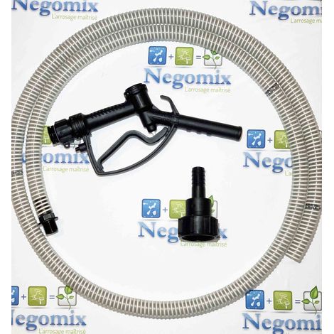 Negomix – Kit de vidange pour cuve – Raccord pro S60x6 – Tuyau 25mm x 2m – Pistolet professionnel pour vidange précise
