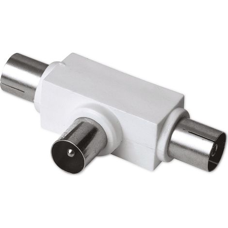 HAMA Répartiteur d'antenne pour radio, 2 voies, fiche coaxiale/2x prises coaxiales