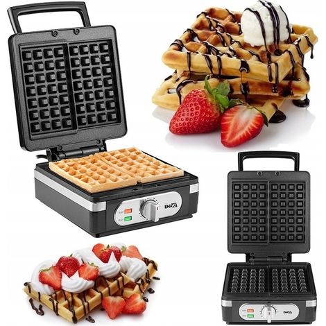 Gaufrier 2 grandes gaufres croustillantes, grande puissance 1400 W