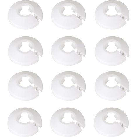 Lot de 12 cache-tuyaux de radiateur blancs en plastique blanc pour décoration de tuyau de radiateur de 15 mm de diamètre (1/5)