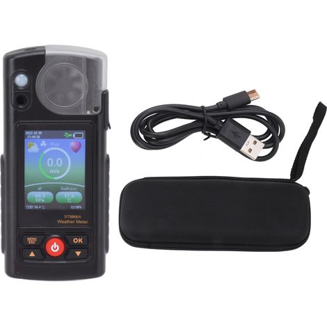 Tragbares Multifunktions-Anemometer: Misst Windgeschwindigkeit, UV-Strahlung, Luftdruck, Höhe, Temperatur und Luftfeuchtigkeit (1/5)