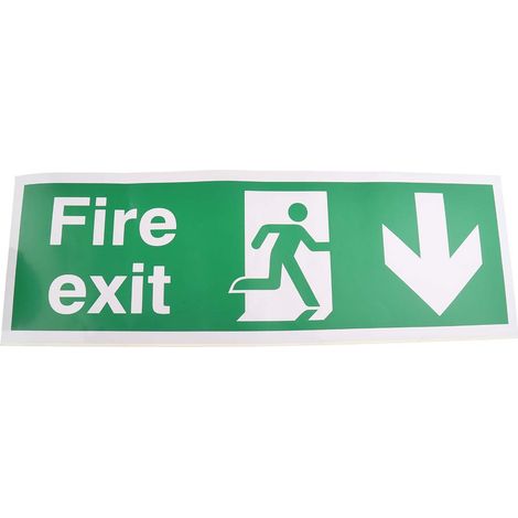 Panneau issue de secours RS PRO "Fire Exit", Vinyle Etiquette ( Prix pour 1 ) (1/2)