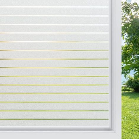 Film Fenetre Anti Regard Motif Rayure 75x400cm, Brise Vue Fenetre Electrostatique, Protection UV, Films pour Fenêtre Opaque, Film pour Vitre Décoratif pour Bureau Cuisine Salon (1/5)
