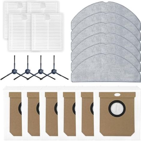 Ensemble de sac à poussière et filtre pour balai à franges Cecotec compatible avec l'aspirateur Conga 8490 Ultra Power, comprenant un sac en tissu et un filtre pour brosse latérale. (1/5)