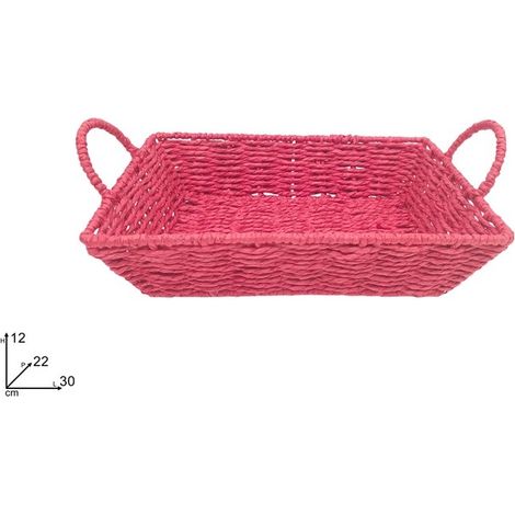 Cesta Rettangolare Regalo Festività Natale Pasqua Rossa 30 x 22 cm (1/2)