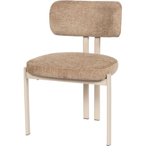 Amadeus - Chaise de salle à manger Gleen taupe avec piètement blanc (lot de 2) (1/4)