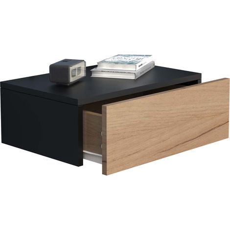Table de chevet suspendue murale en bois Usal M 45 cm 15x45x30 - VCM (1/5)