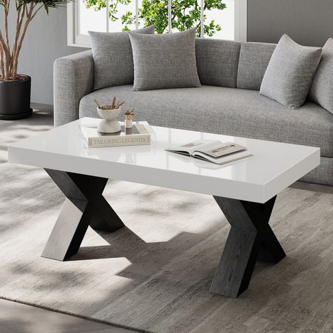 Table basse rectangulaire 100x50x40 cm, polyvalente comme bureau ou table d'appoint pour salon, balcon, chambre et bureau (1/5)