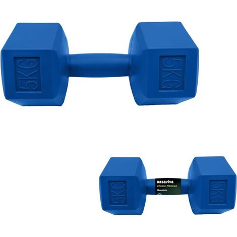 Manubrio Attrezzo Peso per Palestra Blu 5 Kg