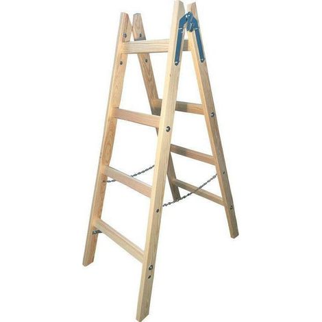 Scala awtools wooden ladder 2x 4 steps 150 kg 2,7 m