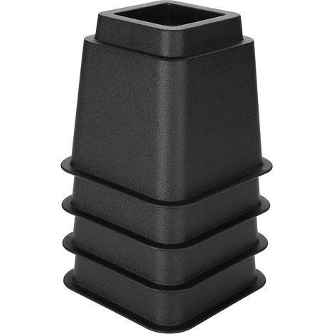 Ensemble de 4 rehausseurs de meubles de 12,7 cm (5 pouces) pour lit et chaise réglables, pieds larges. (1/5)