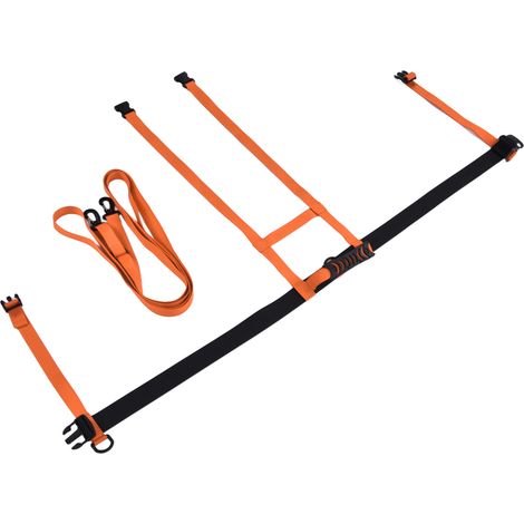 Harnais de ski enfant réglable avec protection antichute et laisse de traction, orange (1/5)