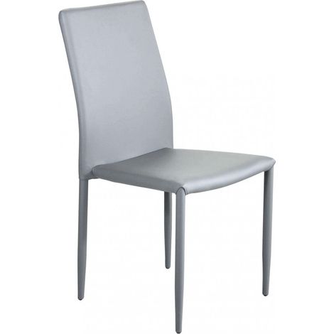 Sedia Cammie 41x50x91 h cm in Similpelle Grigio chiaro (1/5)