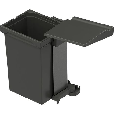VS ENVI Einbaumülleimer Single KB 450mm - Abfalleimer 10 Liter mit Deckel, Kunststoff lava
