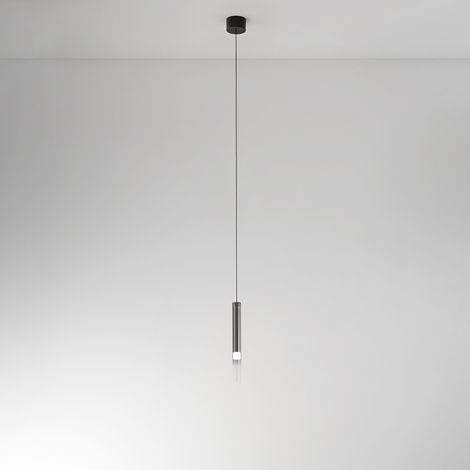 Sospensione Moderna Poule Metallo Vetro Fumè Led 8W Dimmetabile Ip20 (1/2)