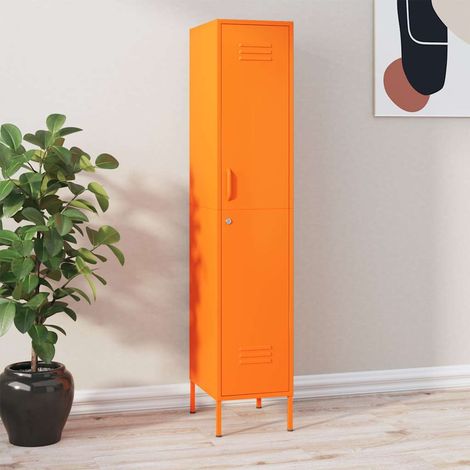 Armoire à casiers Meuble de Rangement - Style Contemporain Orange 35x46x180 cm Acier BV909946 - BonneVie (1/5)