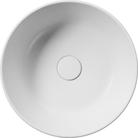KUBE X Counter Top Ceramic Washbasin dia 40cm, tapis blanc (1/3)