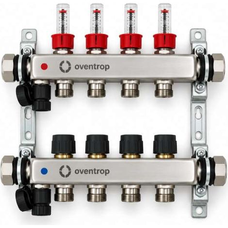 Oventrop FBH Verteiler Multidis SF Edelstahlverteiler 1" für 4 Heizkreise 0-5l/min 1405954