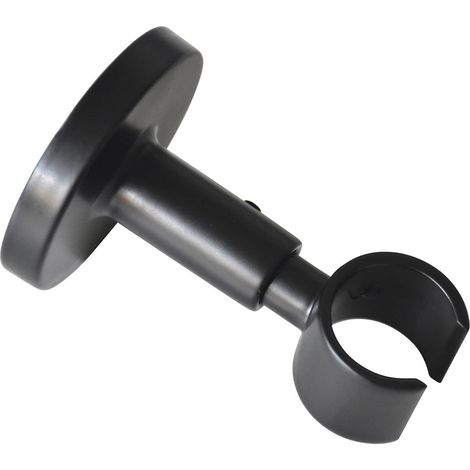 GARDINIA Supporto da Soffitto per Bastone per Tende, Con Base in Metallo, A 1 Corsia, Aperto, Materiale di Montaggio Incluso, Linea Chicago, Ø 20 mm, Nero Opaco (1/3)