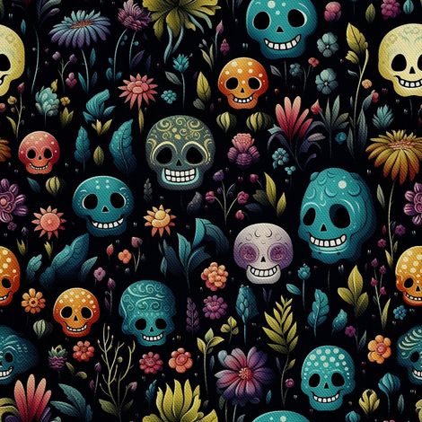 Tela Oxford decorativa para exteriores - Motivo de calavera I DX4748 (1/5)