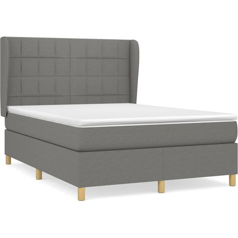 Maison Exclusive - Giroletto a Molle con Materasso Grigio Scuro 140x190 cm Tessuto