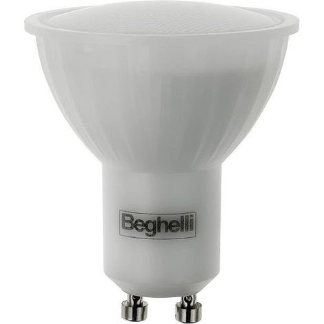 Lampadina led spot gu10 luce calda 3000k 6 watt 230v beghelli 57009