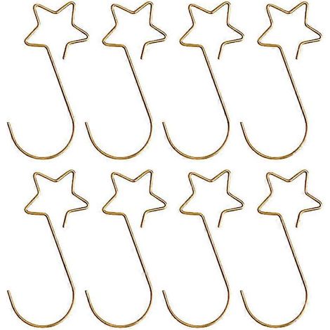 Lot de 60 crochets en forme d'étoile de Noël, crochets de suspension créatifs en métal pour décoration de Noël-5x0.1cm-Golden (1/3)