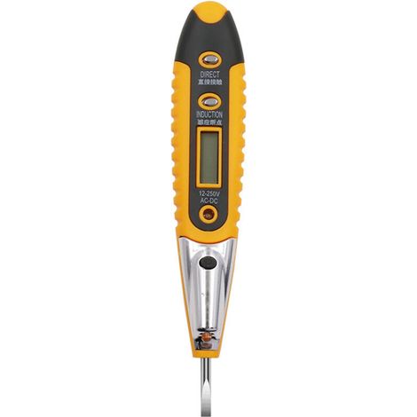 Test Pencil AC DC 12-250V Testeur Tournevis électrique Écran LCD Détecteur de tension Stylo de test Outils d'électricien vert (1/3)