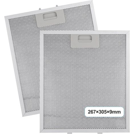 2 Lot De 2 305 × 267 × 9 mm Filtre Hotte Aspirante filtre Pour Hotte Aspirante De Cuisine Filtres En Aluminium À 5 Couches Compatibles Avec De Nombreuses Marques (1/5)