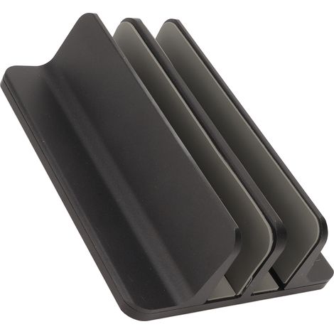 Support ordinateur portable en aluminium double dock noir multifonction refroidissant pour bureau, support portable vertical (1/5)