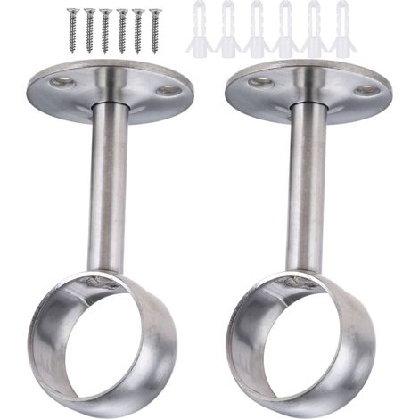 32mm Supports de tringles à Rideaux, Support de Bride de Douille en Acier Inoxydable, Accrocher Le Tige de penderie Robuste avec vis, pour Salle de Bain, Cuisine, Armoire (1/5)