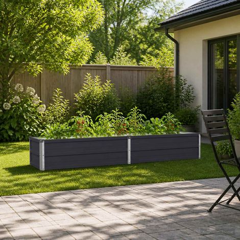 vidaXL Cama de Jardín Elevada Gris antracita 160 x 40 x 24 cm (1/5)
